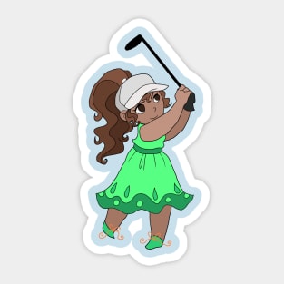 Cute Golfer Girl Sticker